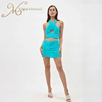blue crochet outfit set